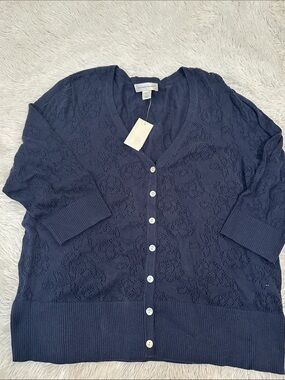 🥕 NWT Christopher & Banks Crochet Cardigan Sweater